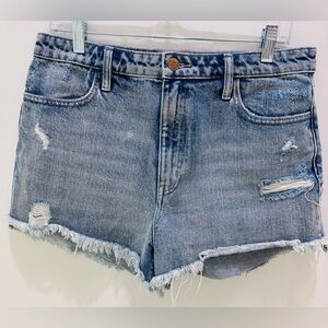 Show Me Your MuMu Light Blue Distressed Jean Shorts